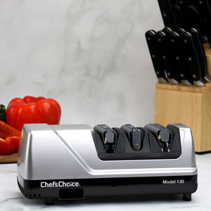 Chef's Choice Model 130 3-Stage Professional Electric Knife Sharpener, Platinum